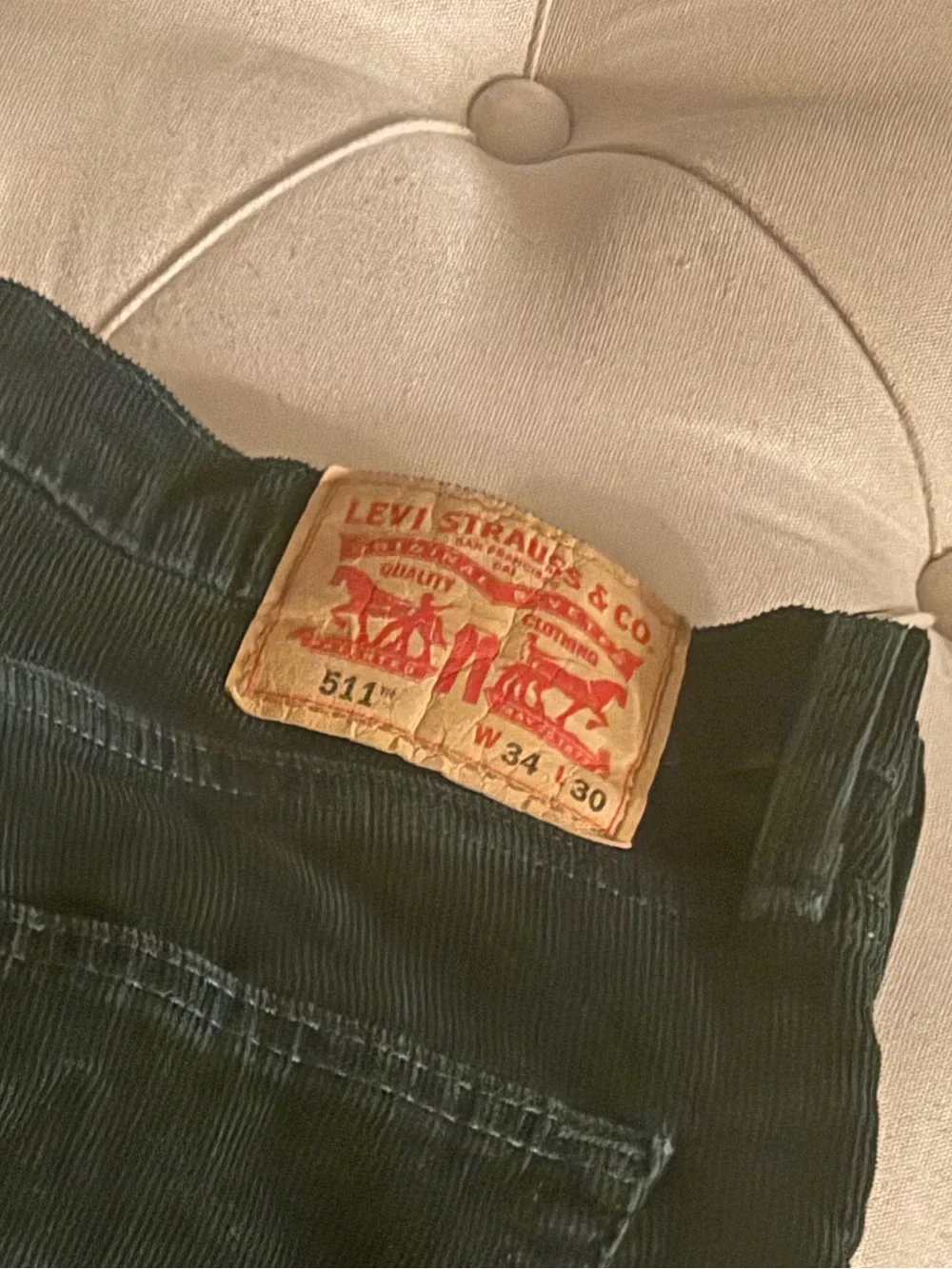 Levi's Black Corduroy Pants with Red Tab